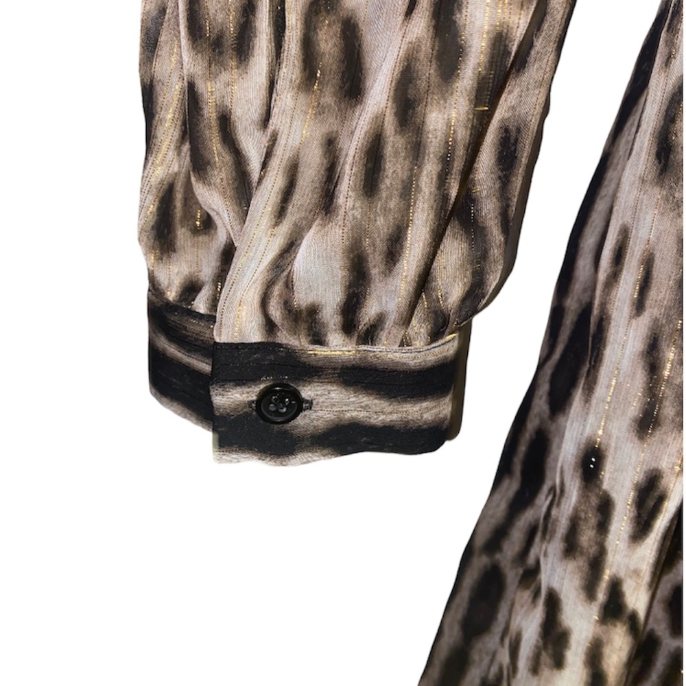 Michael Kors sheer leopard cheetah π print dress, gold metallic, NWT, size 8 - Picture 5 of 7